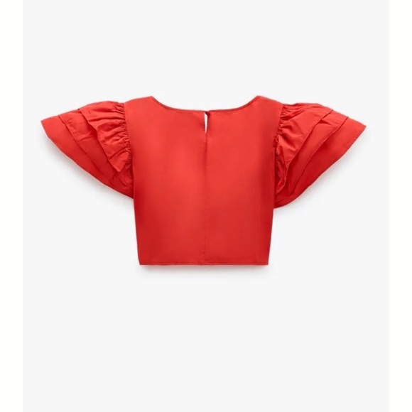Zara Ruffled Sleeve Top - XS - Picture 2 of 5
